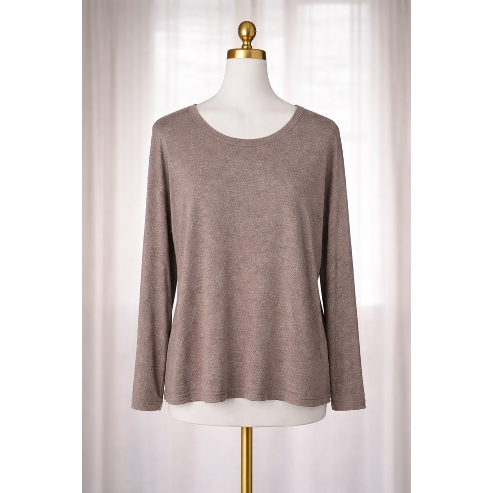 New Old Navy Tee Top Soft Rayon Knit Long Sleeve Neutral Capsule Wardrobe Size M